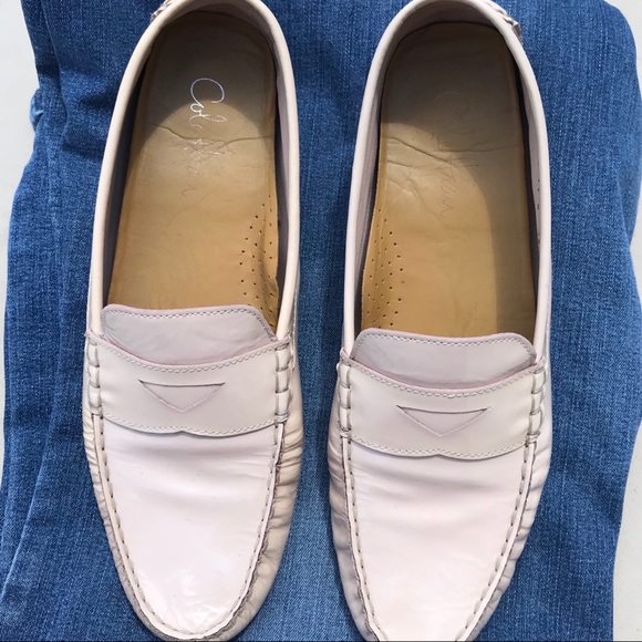Pale Pink Patent Loafers - Picture 1 of 11